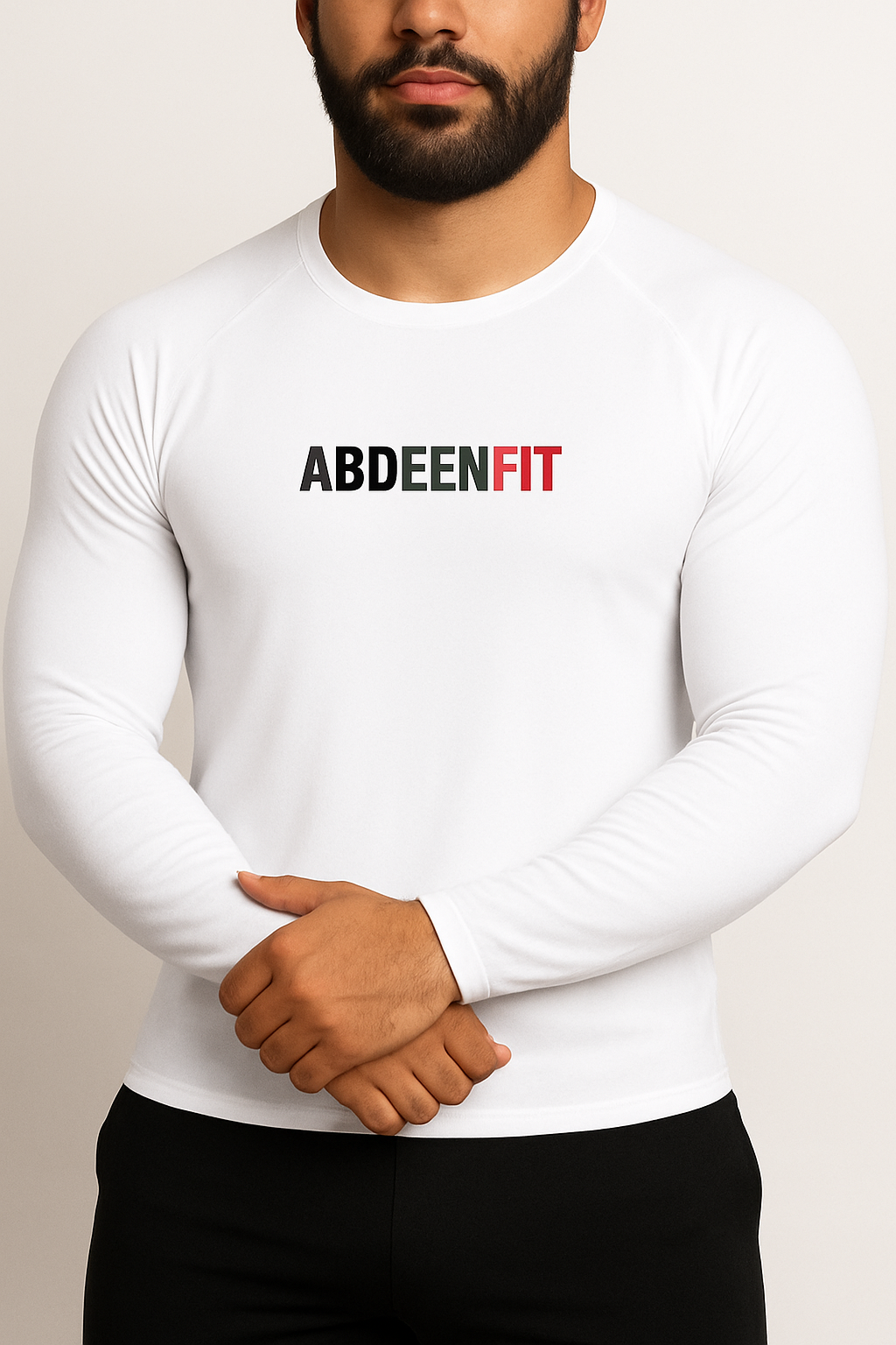 ABDEENFIT Performance Compression Shirt – Black, light grey, white